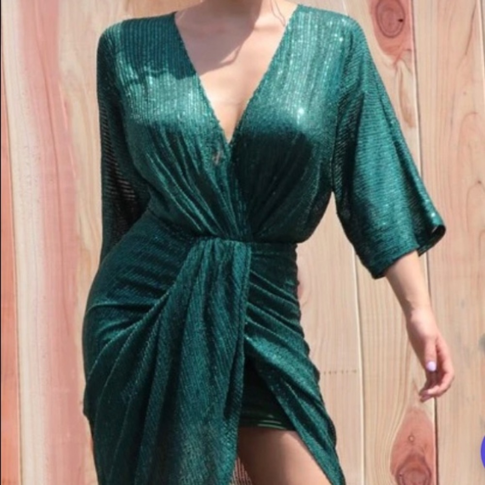 Sequin Rouched Dress NWT